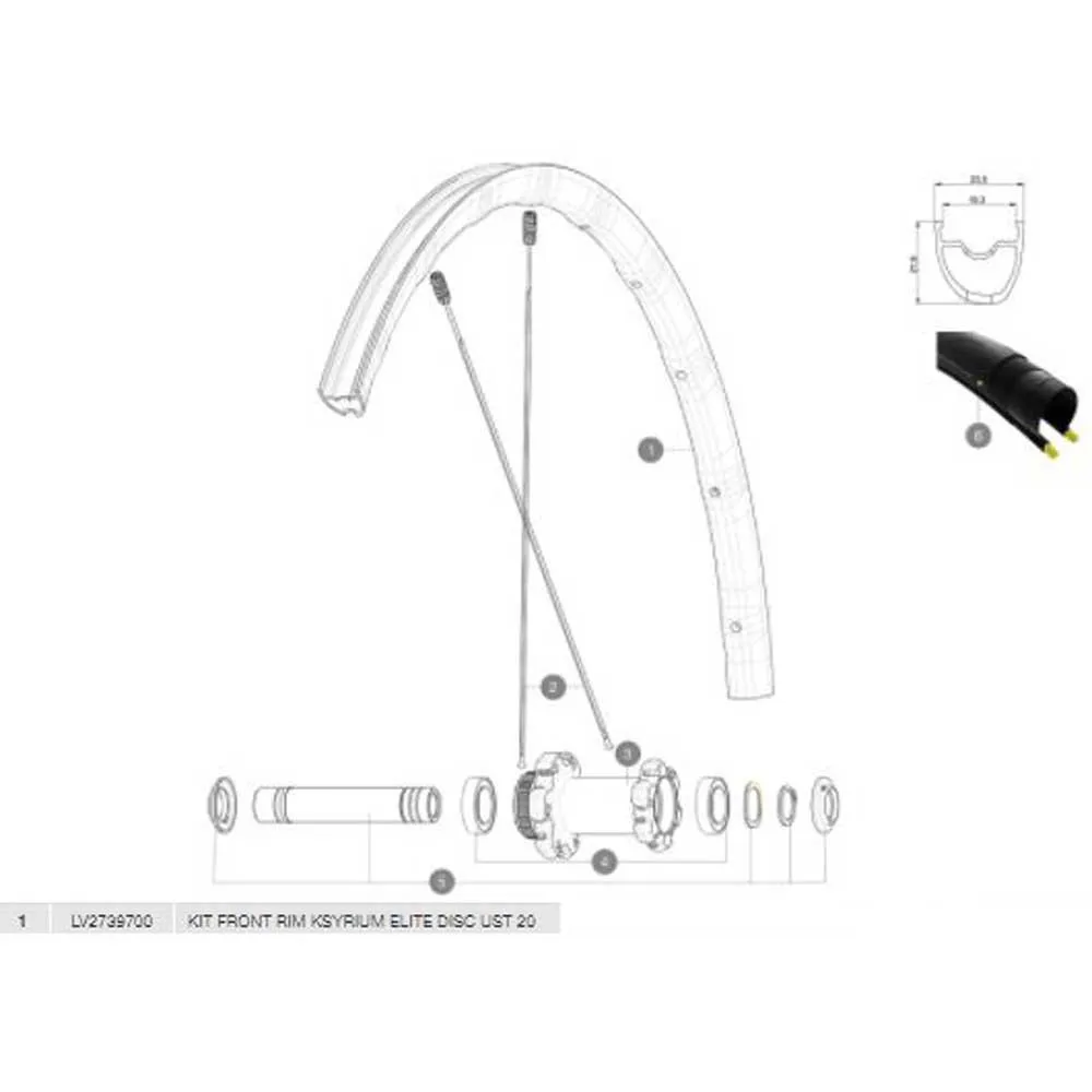 Mavic Ksyrium Elite Disc Ust 20 Framfälg, Black, 700 - 28" 24H Mavic Ksyrium Elite Disc Ust 20 Framfälg, Black, 700 - 28" 24H