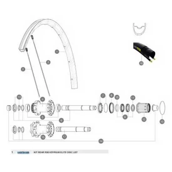 Mavic Ksyrium Elite Disc Ust Bakfälg, Black, 700 - 28" 24H Mavic Ksyrium Elite Disc Ust Bakfälg, Black, 700 - 28" 24H