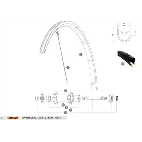 Mavic Ksyrium Elite Ust 20 Framfälg, Black, 700 - 28" 18H Mavic Ksyrium Elite Ust 20 Framfälg, Black, 700 - 28" 18H