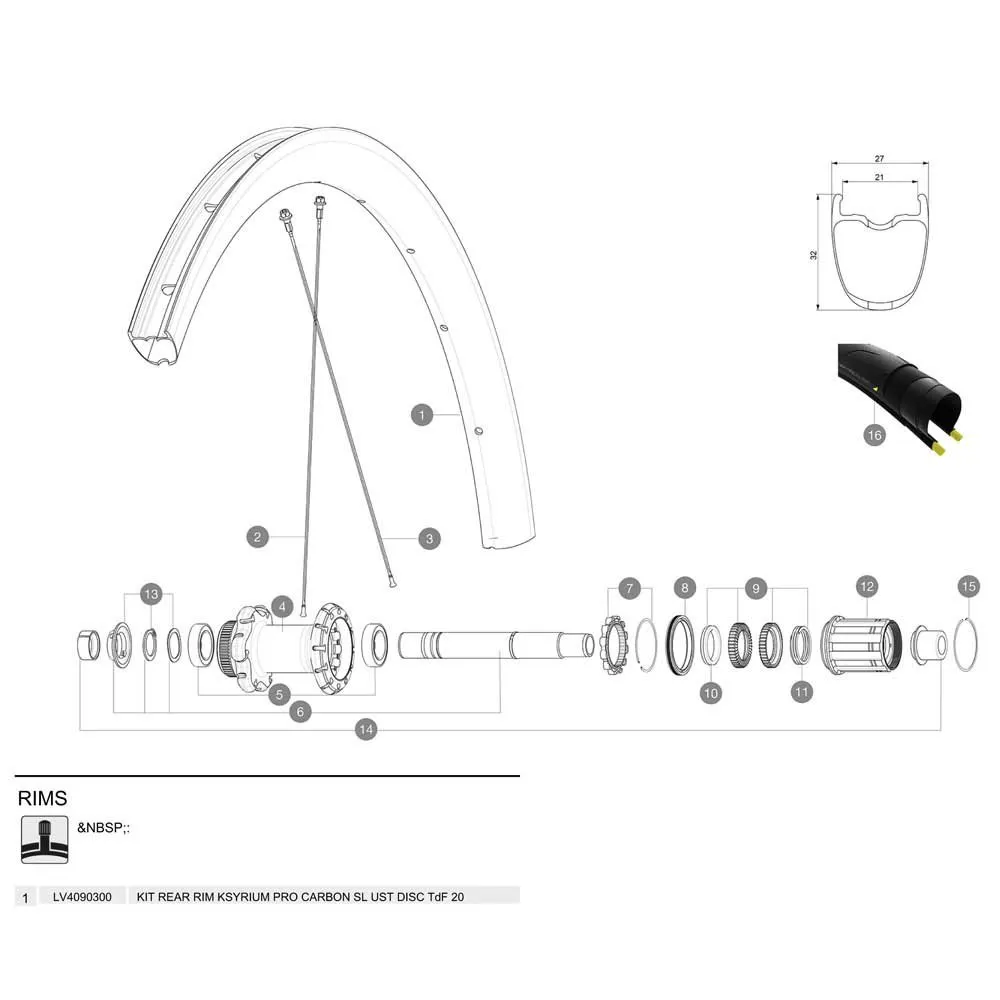 Mavic Ksyrium Pro Carbon Sl Ust Disc 20 Bakfälg, Black, 700 - 28" 24H Mavic Ksyrium Pro Carbon Sl Ust Disc 20 Bakfälg, Black, 700 - 28" 24H