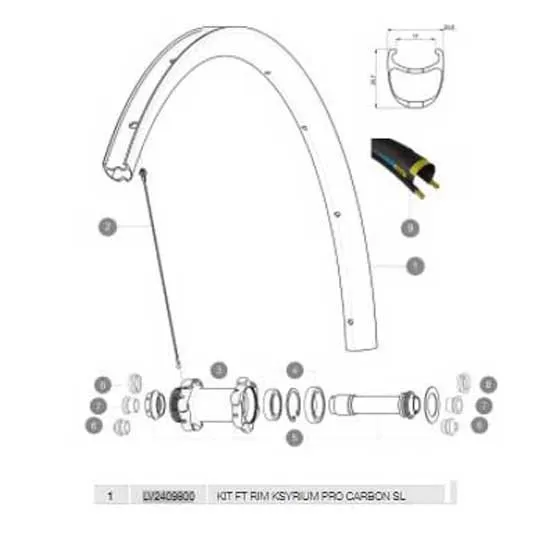 Mavic Ksyrium Pro Carbon Slc Disc Hr Framfälg, Black, 700 - 28" 24H