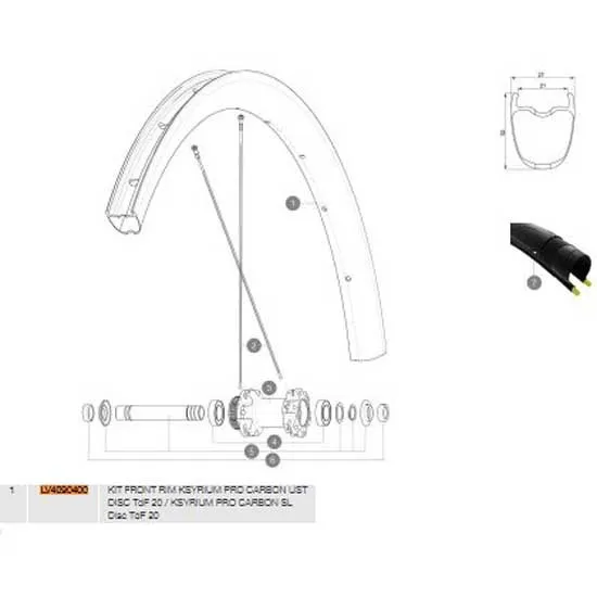 Mavic Ksyrium Pro Carbon Ust Disc 20 Framfälg, Black, 700 - 28" 24H Mavic Ksyrium Pro Carbon Ust Disc 20 Framfälg, Black, 700 - 28" 24H