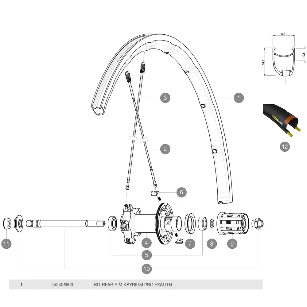 Mavic Ksyrium Pro Exalith 17c Bakfälg, Black, 700 - 28"