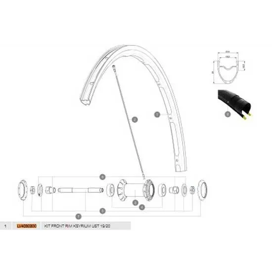 Mavic Ksyrium Ust 19/20 Framfälg, Black, 700 - 28" 18H