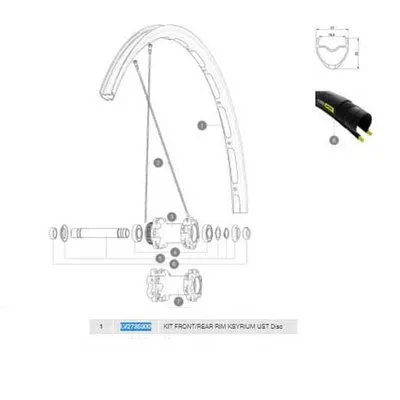 Mavic Ksyrium Ust Disc Fälg, Black, 700 - 28" 24H