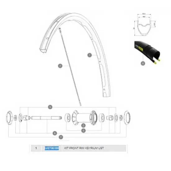 Mavic Ksyrium Ust Framfälg, Black, 700 - 28" 18H Mavic Ksyrium Ust Framfälg, Black, 700 - 28" 18H
