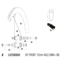 Mavic Qrm+ 6b Framhjulsaxel Mavic Qrm+ 6b Framhjulsaxel