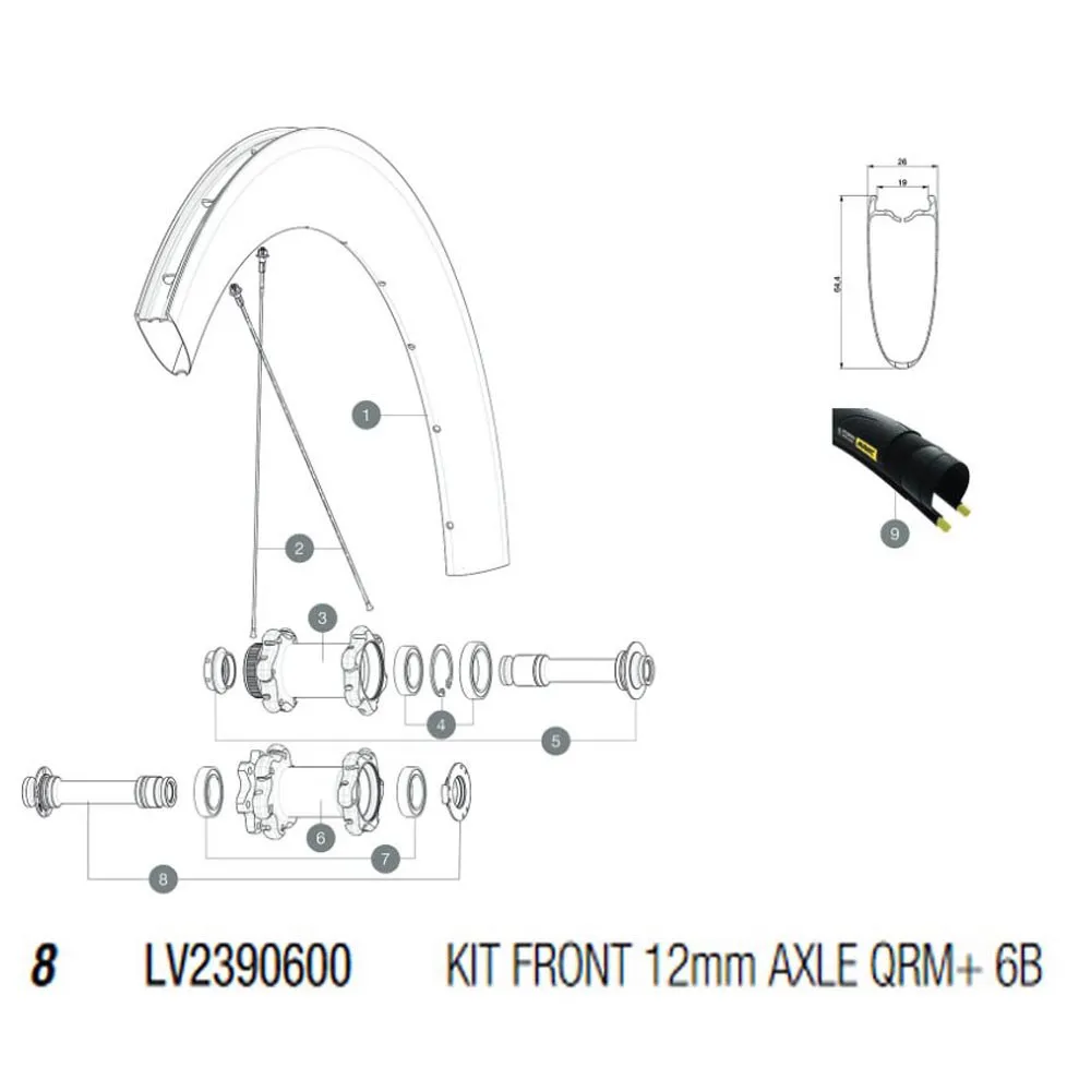 Mavic Qrm+ 6b Framhjulsaxel, Black / Silver, 12 x 100mm Mavic Qrm+ 6b Framhjulsaxel, Black / Silver, 12 x 100mm