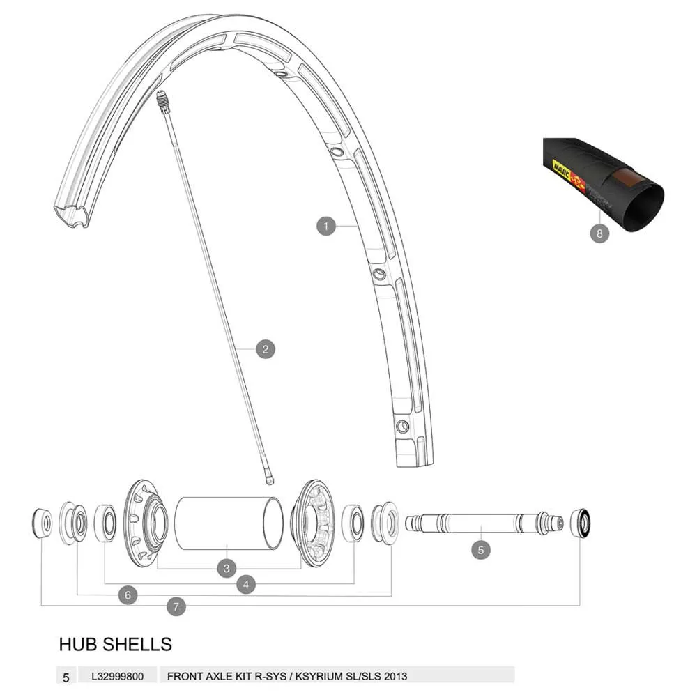Mavic R-sys/ksyrium Sl/sls 2013 Framhjulsaxel, Black, One Size Mavic R-sys/ksyrium Sl/sls 2013 Framhjulsaxel, Black, One Size