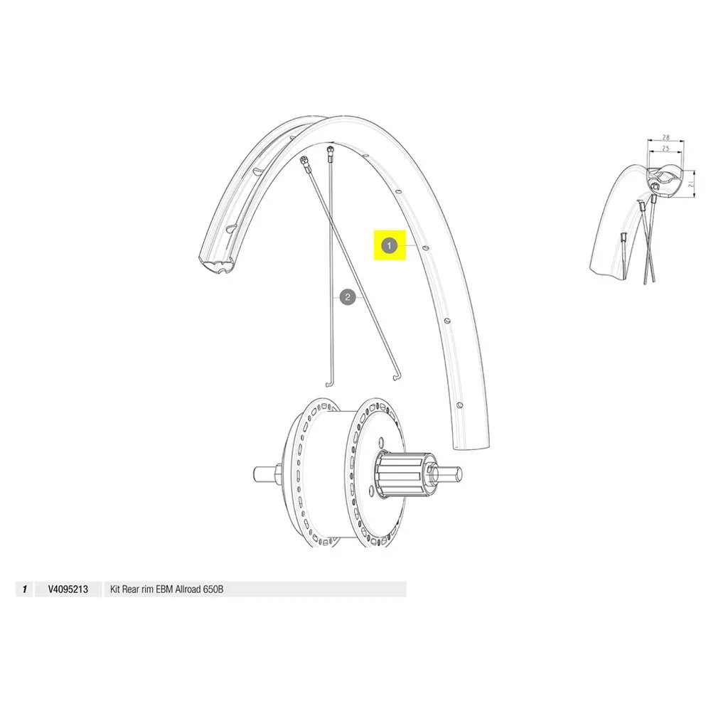 Mavic Rear Ebm Allroad 650 B Landsvägscykelfälg, Black, 700 - 28"