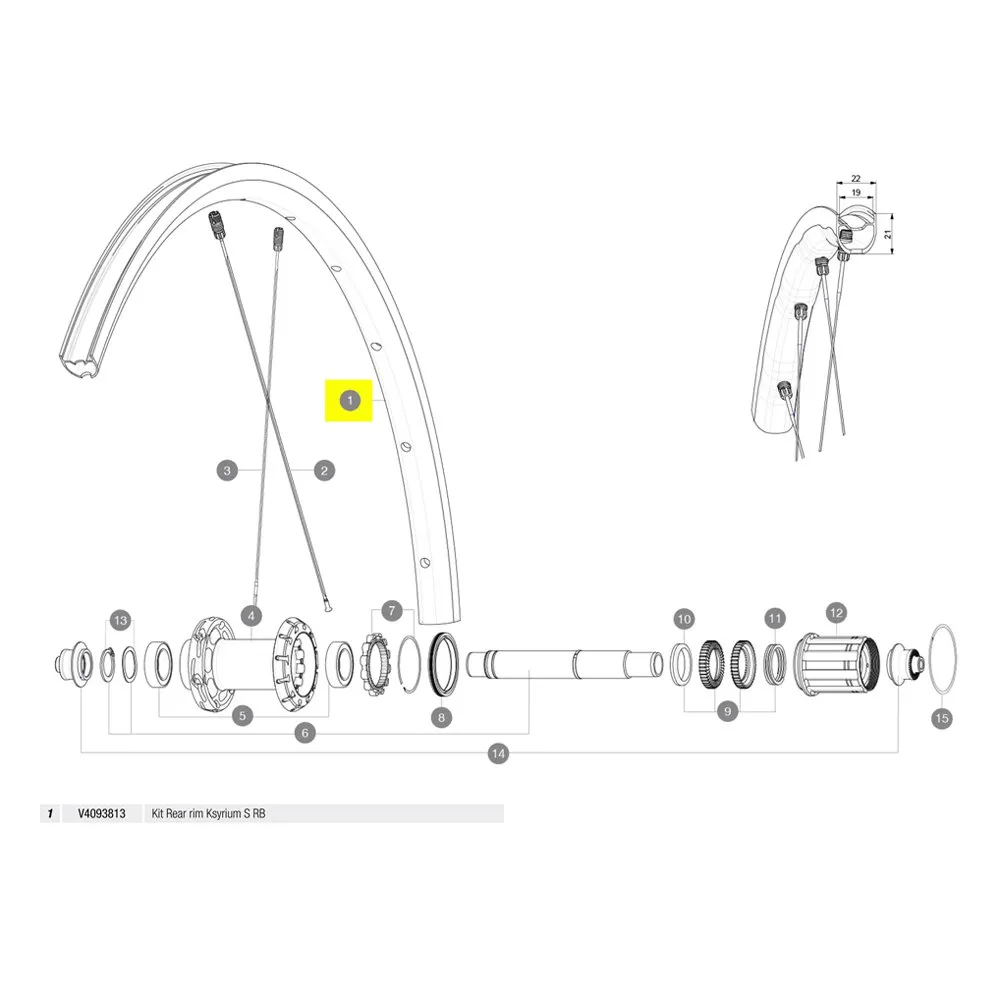 Mavic Rear Ksyrium S Rb Landsvägscykelfälg, Black, 700 - 28"