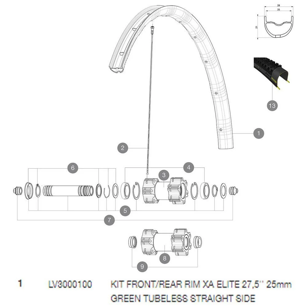 Mavic Xa Elite Tubeless Fälg Mavic Xa Elite Tubeless Fälg
