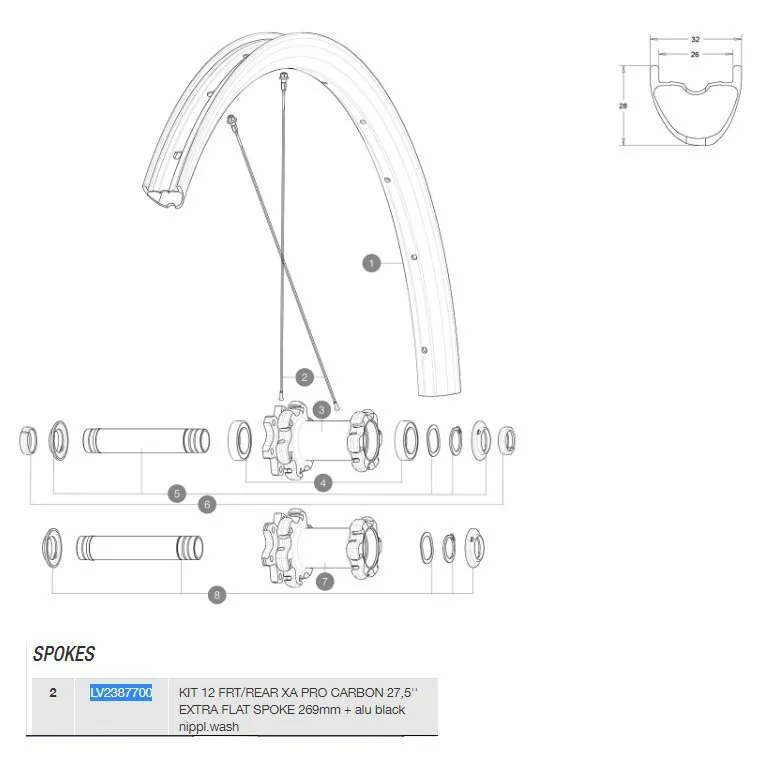 Mavic Xa Pro Carbon 27.5 Front/rear Ekrar 12 Enheter, Black, 269mm Mavic Xa Pro Carbon 27.5 Front/rear Ekrar 12 Enheter, Black, 269mm