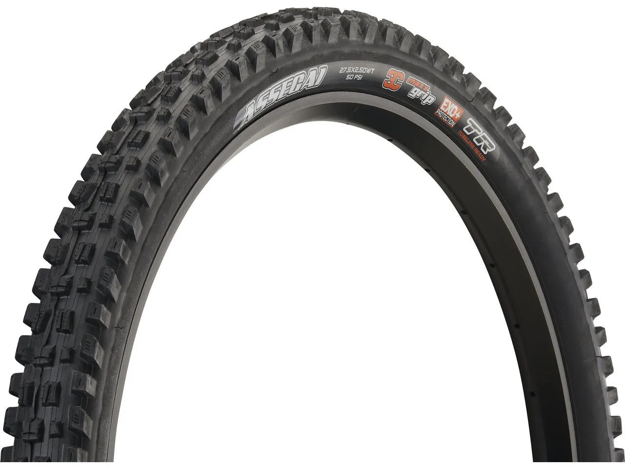 Maxxis Assegai 3C MaxxGrip EXO+ WT TR 27,5" Faltreifen, Black, 27.5" x 2.50 Maxxis Assegai 3C MaxxGrip EXO+ WT TR 27,5" Faltreifen, Black, 27.5" x 2.50