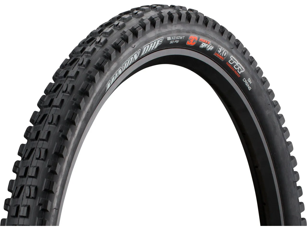 Maxxis Minion DHF 3C MaxxGrip EXO WT TR 29" Faltreifen, Black, 29" x 2.50 Maxxis Minion DHF 3C MaxxGrip EXO WT TR 29" Faltreifen, Black, 29" x 2.50