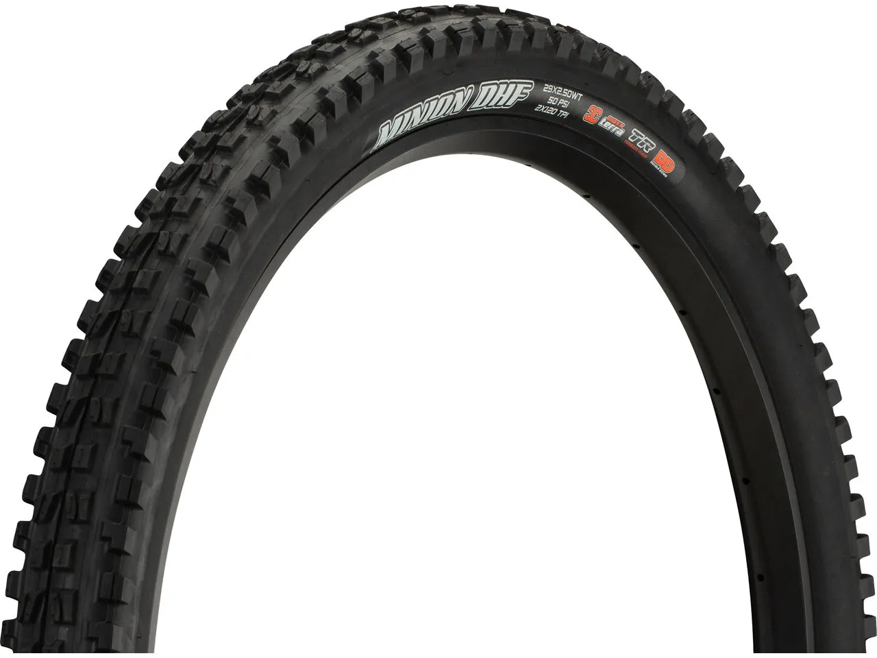 Maxxis Minion DHF 3C MaxxTerra DD WT TR 29" Faltreifen, Black, 29" x 2.50 Maxxis Minion DHF 3C MaxxTerra DD WT TR 29" Faltreifen, Black, 29" x 2.50