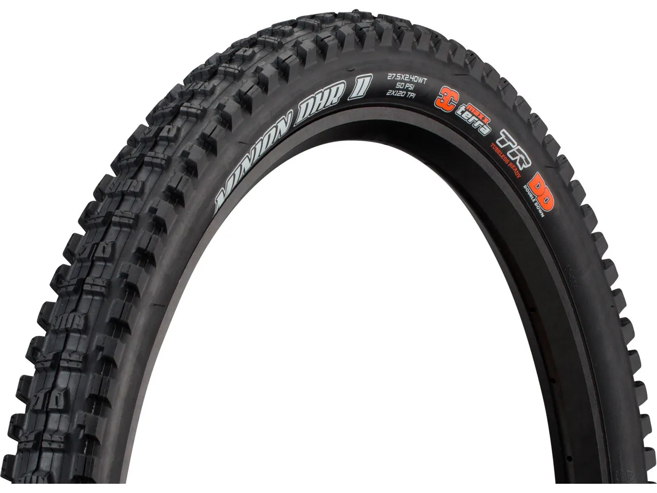 Maxxis Minion DHR II 3C MaxxTerra DD WT TR 27,5" Faltreifen, Black, 27.5" x 2.40 Maxxis Minion DHR II 3C MaxxTerra DD WT TR 27,5" Faltreifen, Black, 27.5" x 2.40