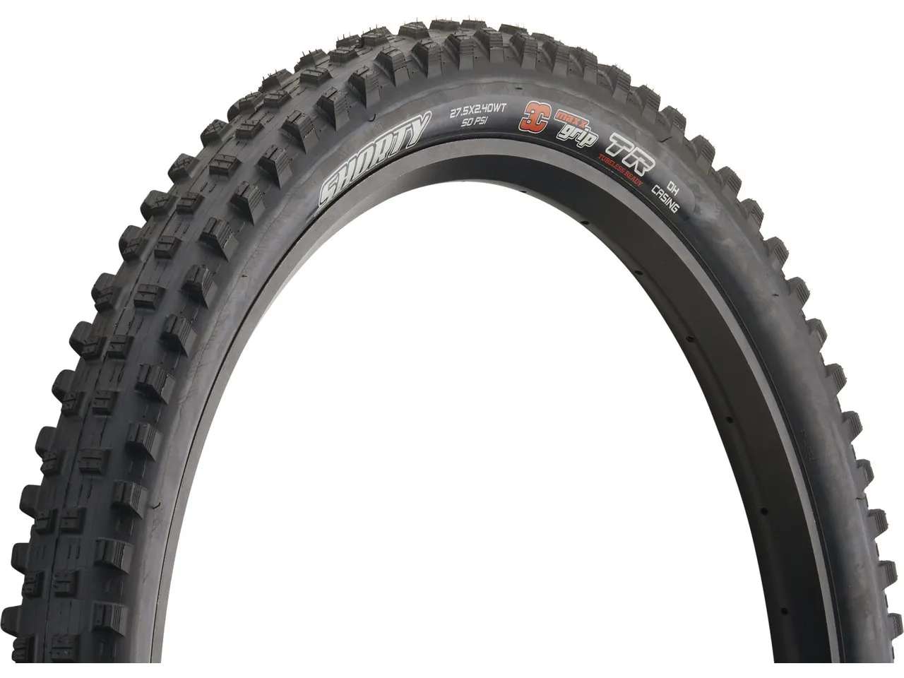 Maxxis Shorty 3C MaxxGrip DH WT TR 27,5" Faltreifen, Black, 27.5" x 2.40 Maxxis Shorty 3C MaxxGrip DH WT TR 27,5" Faltreifen, Black, 27.5" x 2.40