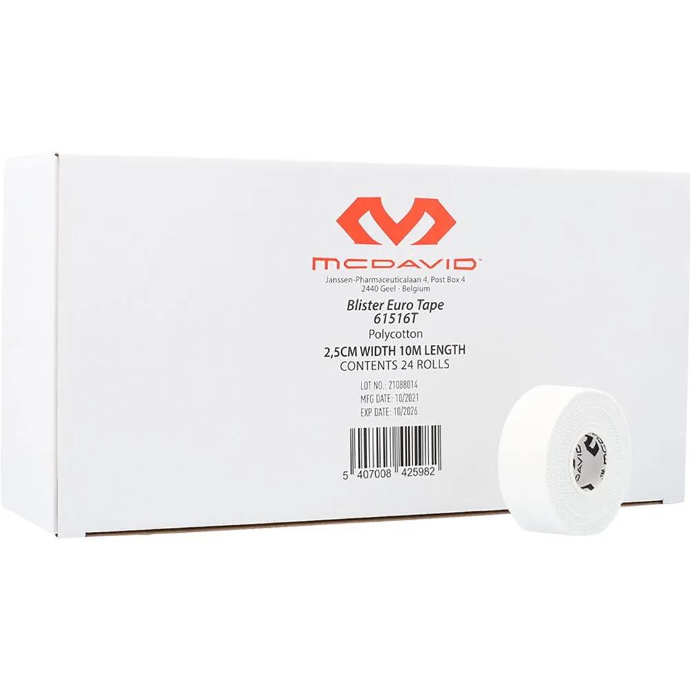 McDavid Eurotape 2.5 Cmx10m Kinesiotejp, Bulk / pack white, One Size
