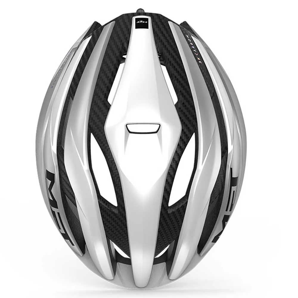 MET Trenta 3k Carbon Mips Hjälm Refurbished, White / metallic silver