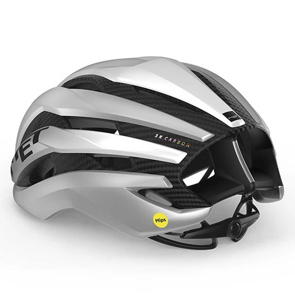 MET Trenta 3k Carbon Mips Hjälm Refurbished, White / metallic silver