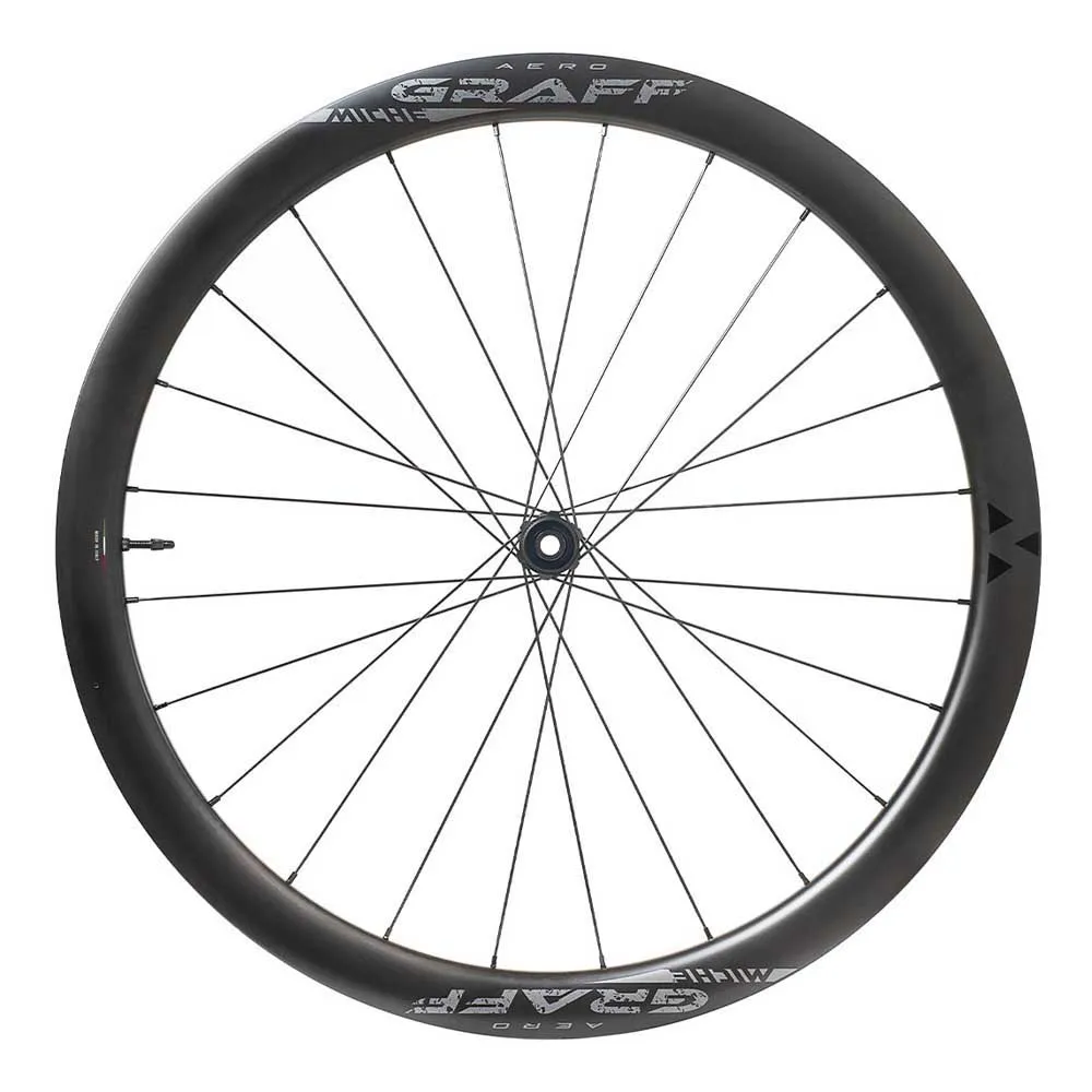 Miche Graff Aero Carbon Cl Disc Tubeless Hjulset För Gravelcykel, Black, 12 x 100/12 x 142mm, Shimano/Sram HG