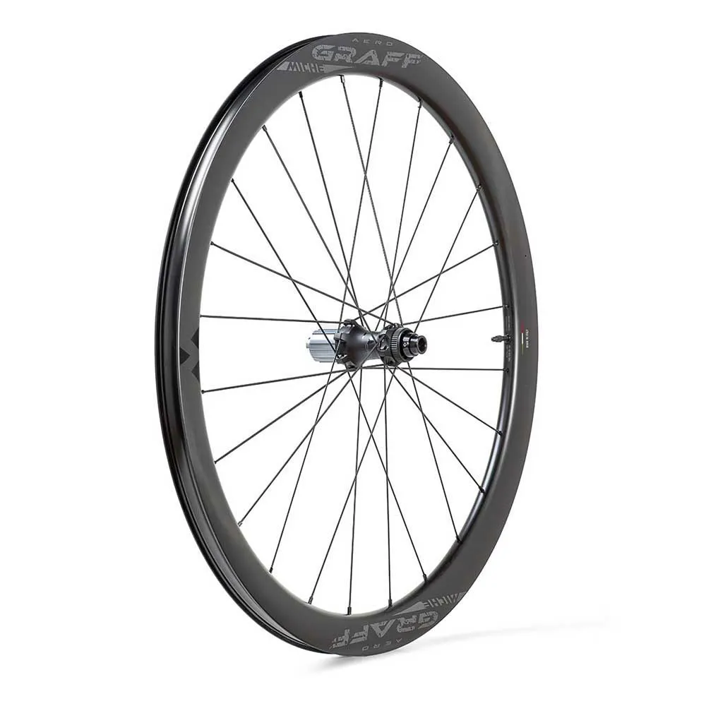 Miche Graff Aero Carbon Cl Disc Tubeless Hjulset För Gravelcykel, Black, 12 x 100/12 x 142mm, Shimano/Sram HG