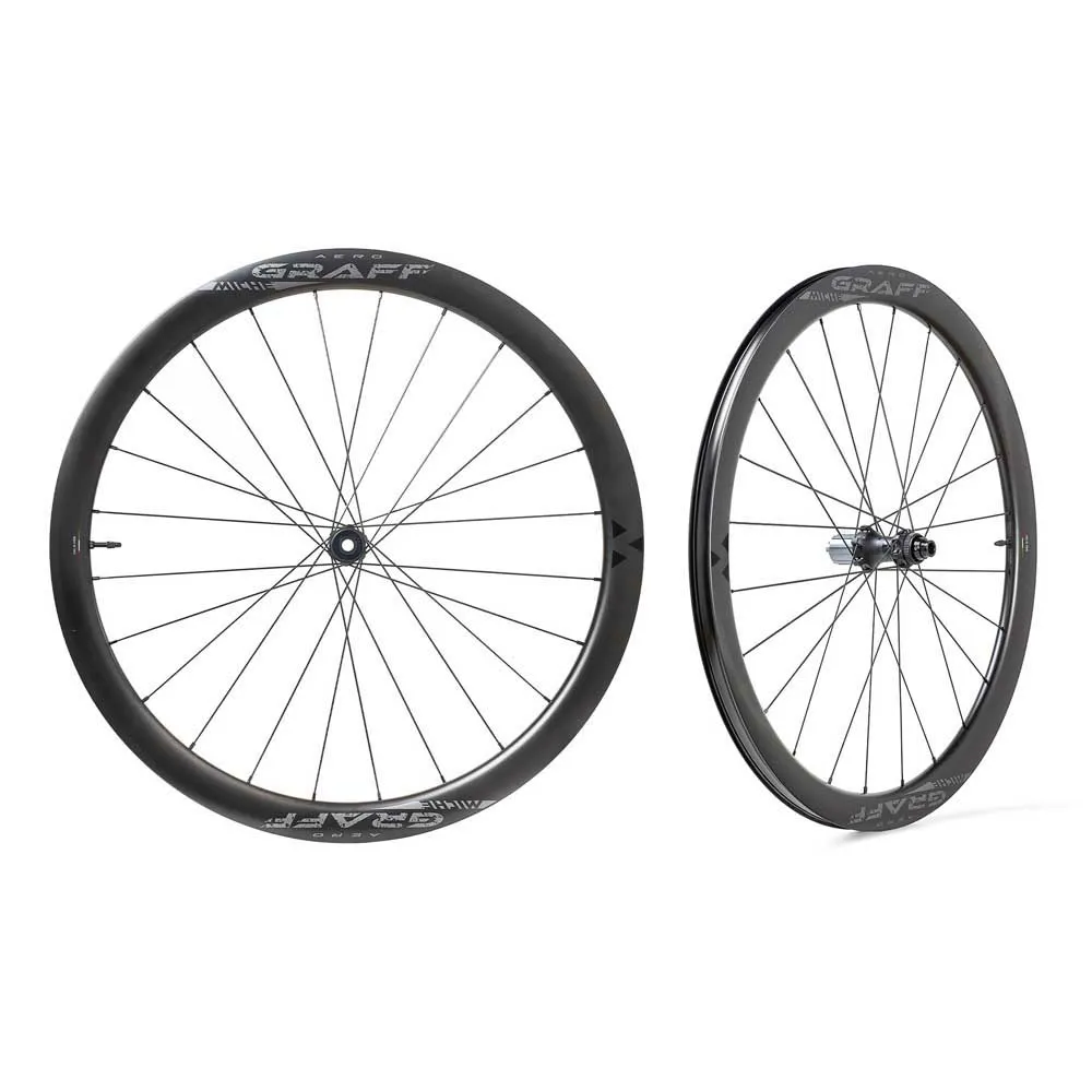 Miche Graff Aero Carbon Cl Disc Tubeless Hjulset För Gravelcykel, Black, 12 x 100/12 x 142mm, Shimano/Sram HG