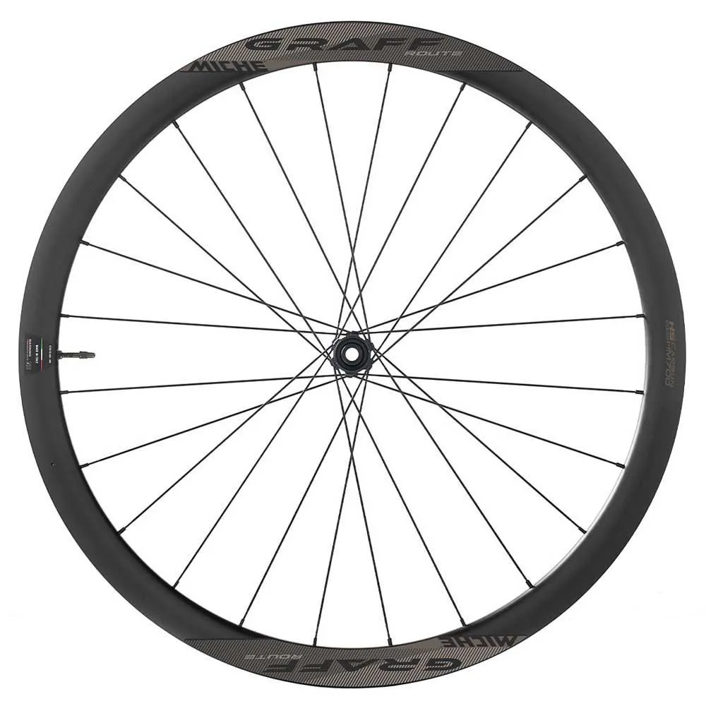 Miche Graff Route 28´´ 700c Cl Disc Tubeless Hjulset För Gravelcykel, Black, 12 x 100 / 12 x 142mm, Shimano Micro Spline
