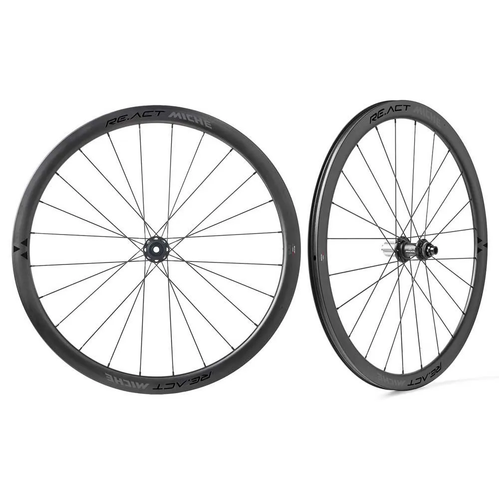 Miche Re.act 28´´ 700c Cl Disc Tubeless Landsvägshjulset, Black, 12 x 100 / 12 x 142mm, Sram XDR