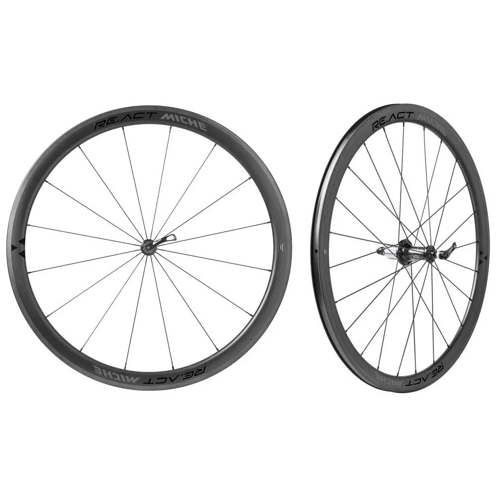 Miche Re.act Landsvägshjulset, Black, 12 x 100/12 x 142mm, Shimano/Sram HG Miche Re.act Landsvägshjulset, Black, 12 x 100/12 x 142mm, Shimano/Sram HG