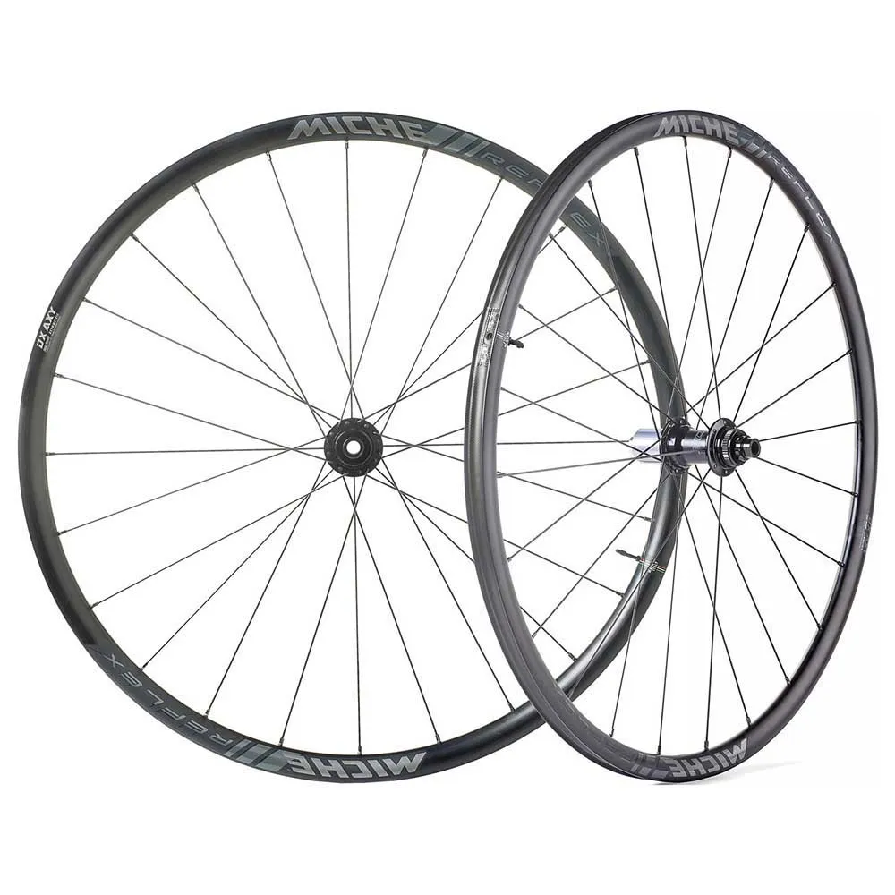 Miche Reflex Dx 700 Tubeless Landsvägshjulset, Black, 12 x 100 / 12 x 142mm, Shimano/Sram HG Miche Reflex Dx 700 Tubeless Landsvägshjulset, Black, 12 x 100 / 12 x 142mm, Shimano/Sram HG