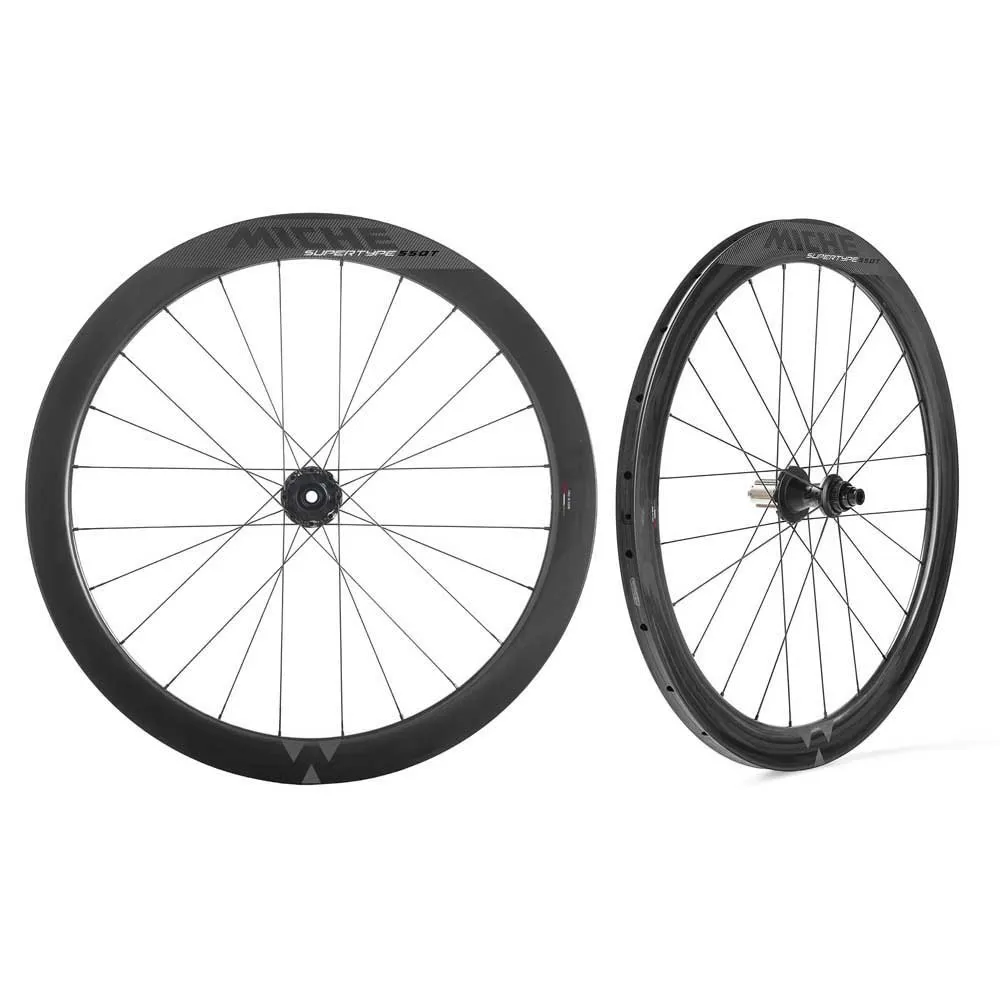 Miche Supertype 550tdx Disc Tubeless Landsvägshjulset, Black, 12 x 100/12 x 142mm, Shimano/Sram HG