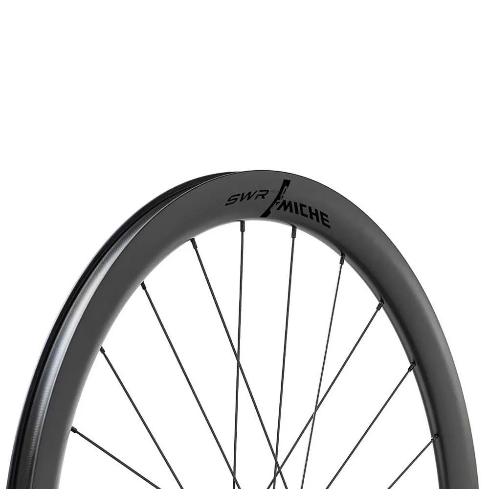Miche Swr Evo 40 Mm Cl Disc Tubeless Landsvägshjulset, Black, 12 x 100/12 x 142mm, Sram XDR