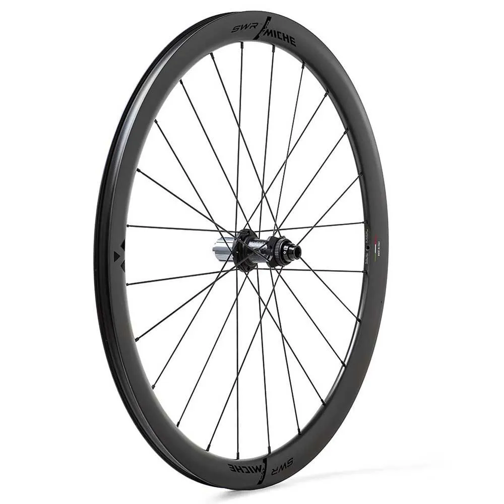 Miche Swr Evo 40 Mm Cl Disc Tubeless Landsvägshjulset, Black, 12 x 100/12 x 142mm, Sram XDR