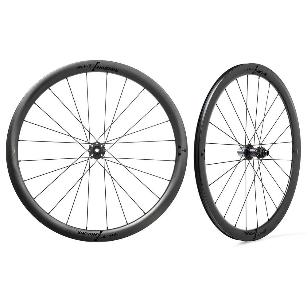 Miche Swr Evo 40 Mm Cl Disc Tubeless Landsvägshjulset, Black, 12 x 100/12 x 142mm, Sram XDR