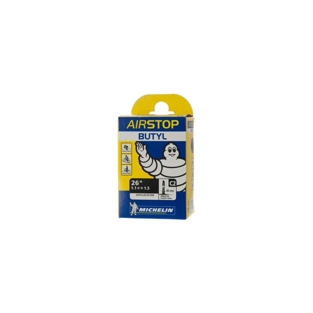 Michelin Butyl C2 Presta Inner Tube, 26'' 1.1 - 1.5