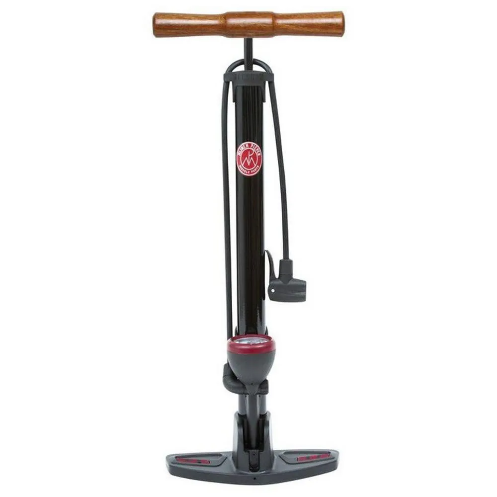 Mijnen Pieper Retro Pressure Cykelpump, Black / wood, One Size Mijnen Pieper Retro Pressure Cykelpump, Black / wood, One Size