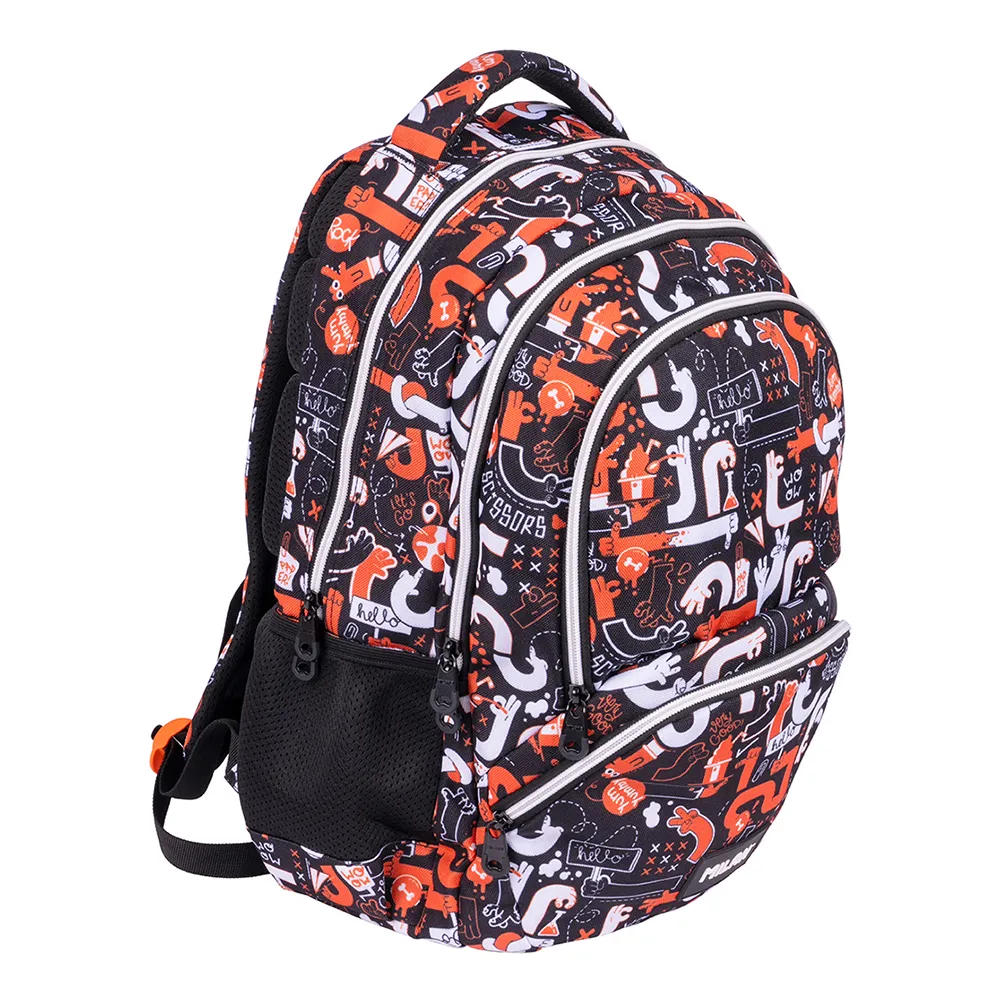 Milan 4 Dragkedja Skolryggsäck Fingrar Specialserie 25l, Multicolor