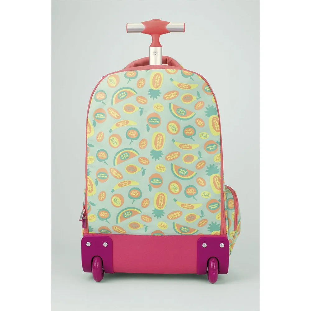 Milan 6 Zip Wheeled Frutikis Special Series 25l Ryggsäck Med Hjul, Green / orange
