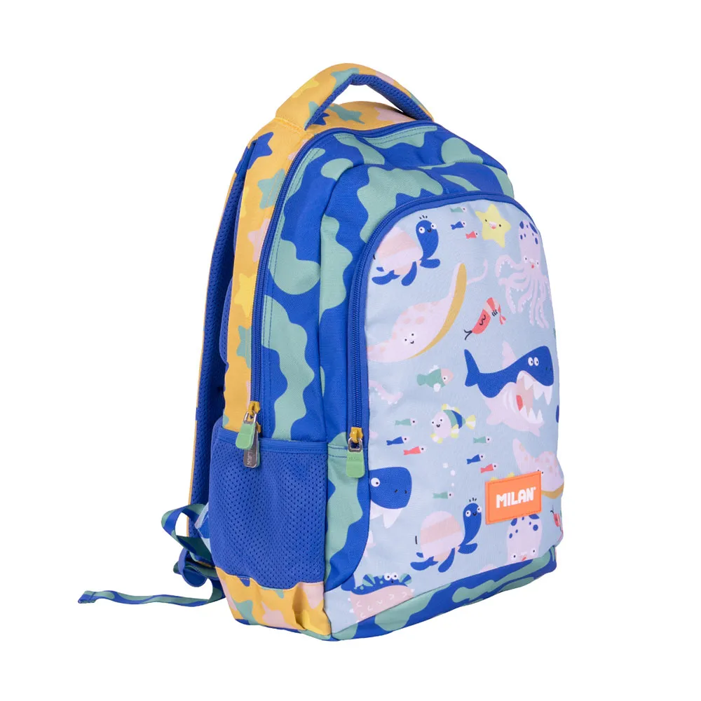 Milan Odyssey Special Series 2 Zip Skolryggsäck 21l, Blue