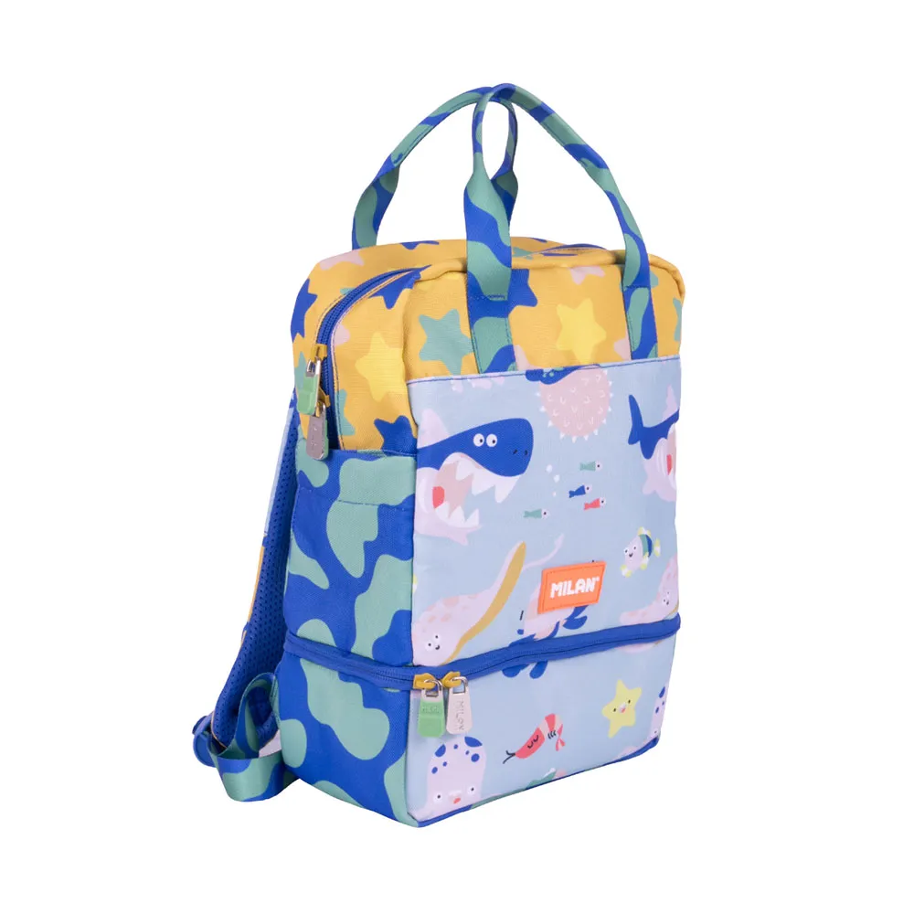 Milan Skolmatlåda Med Fack Odyssey Specialserie 9.5l 2l, Blue