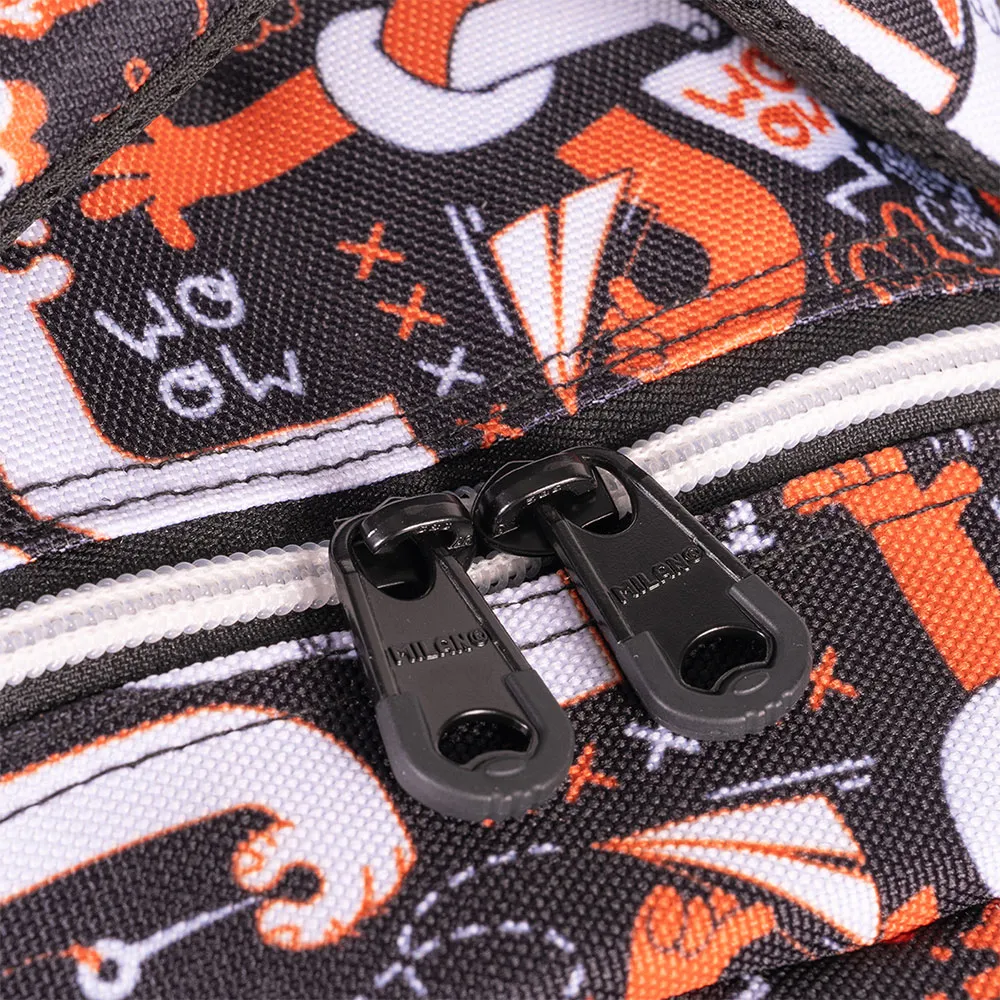 Milan Skolryggsäck Med 2 Dragkedjor Fingrar Specialserie 21l, Multicolor