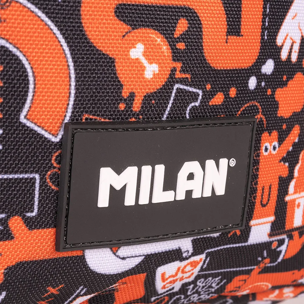 Milan Skolryggsäck Med 2 Dragkedjor Fingrar Specialserie 21l, Multicolor