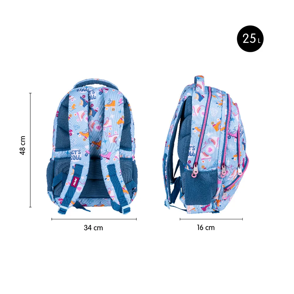 Milan Skolväska Med Hjul 4 Dragkedjor 2 Special Series 25l, Multicolor