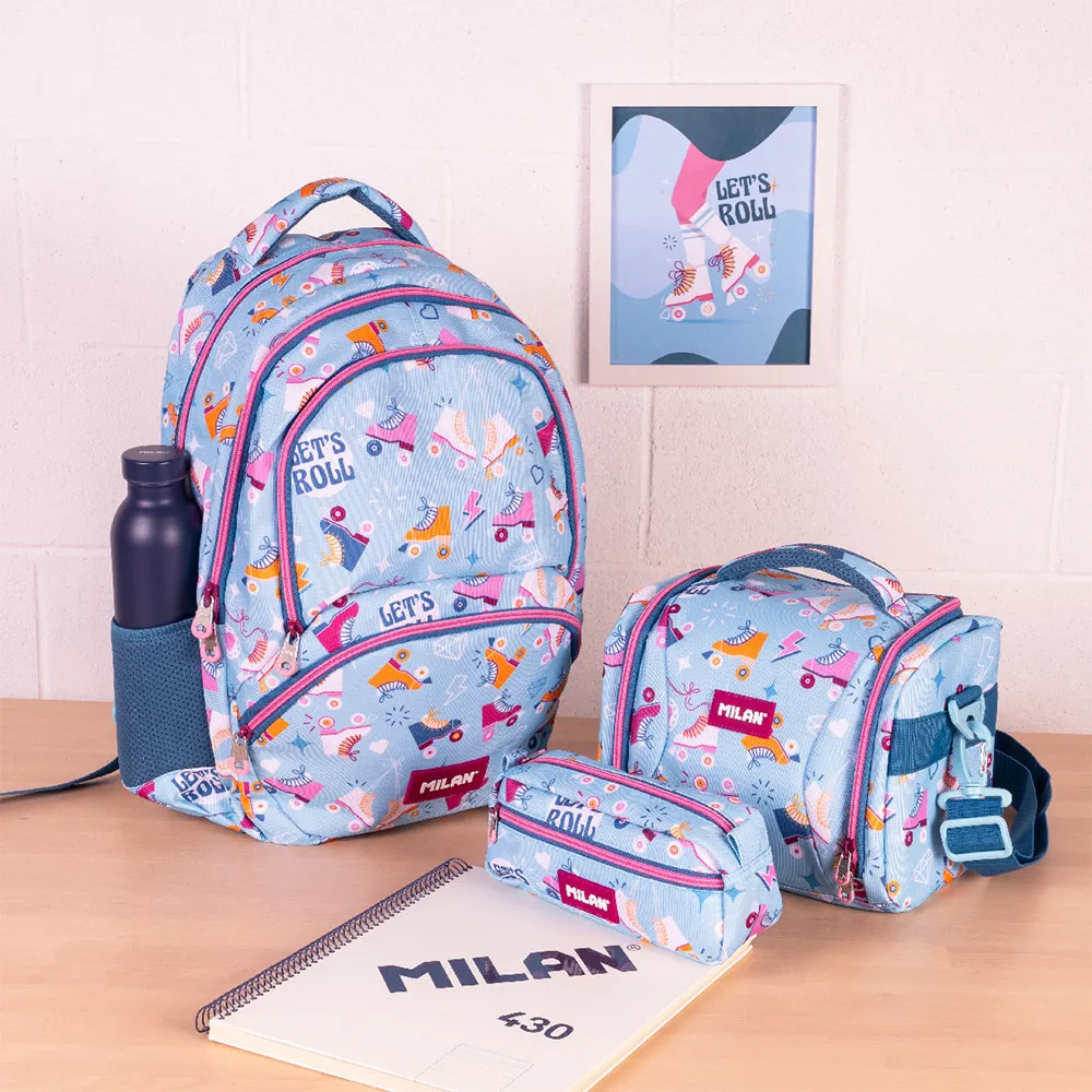 Milan Skolväska Med Hjul 4 Dragkedjor 2 Special Series 25l, Multicolor