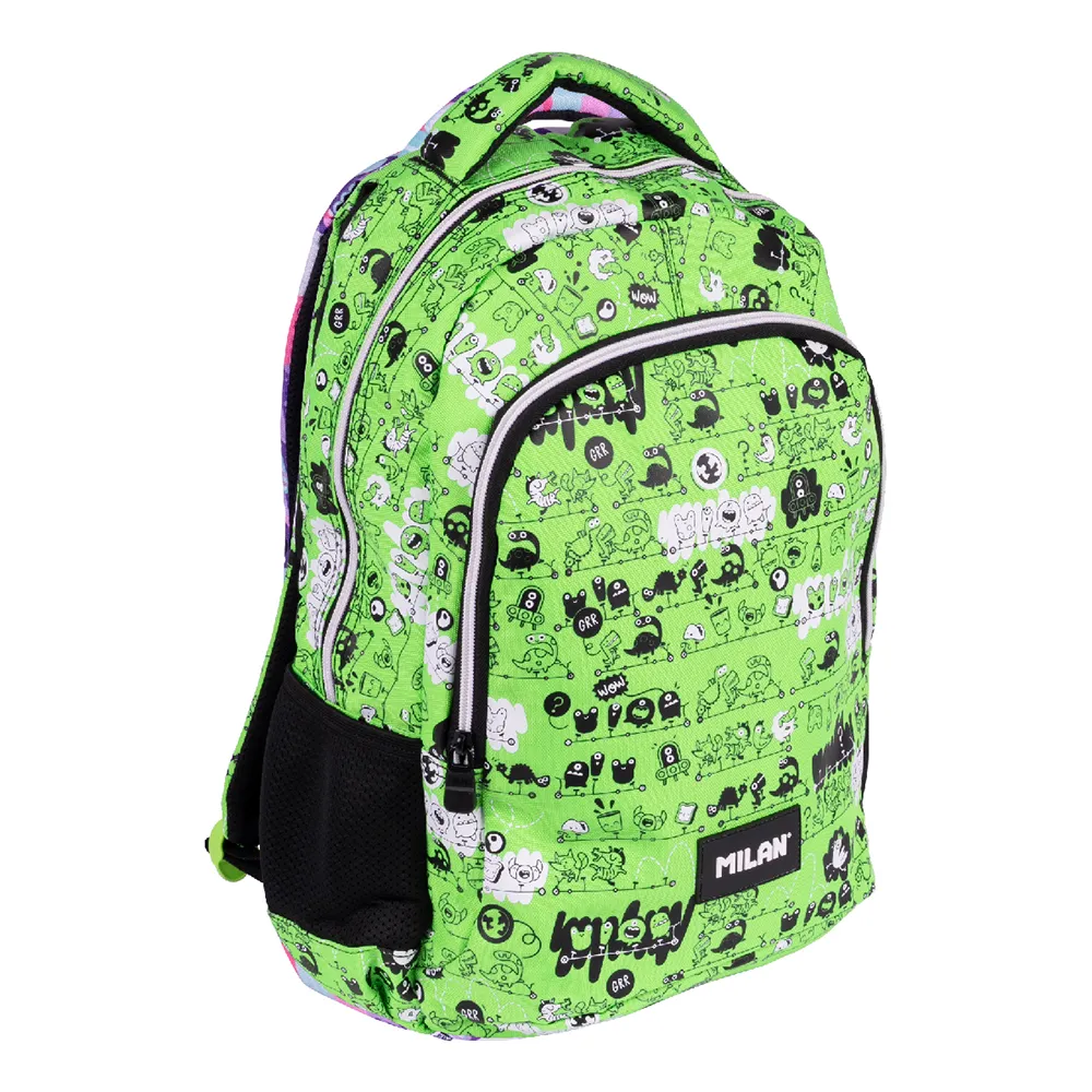 Milan Skolväska Tandem 2 Special Series Med 2 Fack 21l, Multicolor