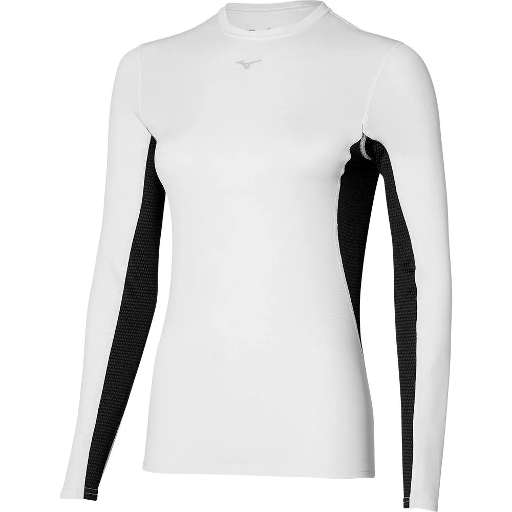 Mizuno Mid Weight-light Crew Långärmad Baslager, White