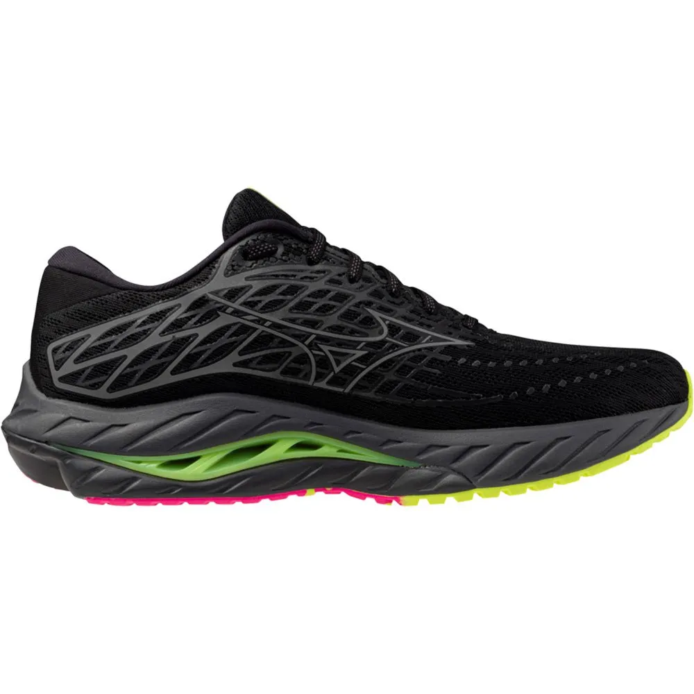 Mizuno Wave Inspire 20 Unisex Löparskor male, Black / silver / sunny lime Mizuno Wave Inspire 20 Unisex Löparskor male, Black / silver / sunny lime