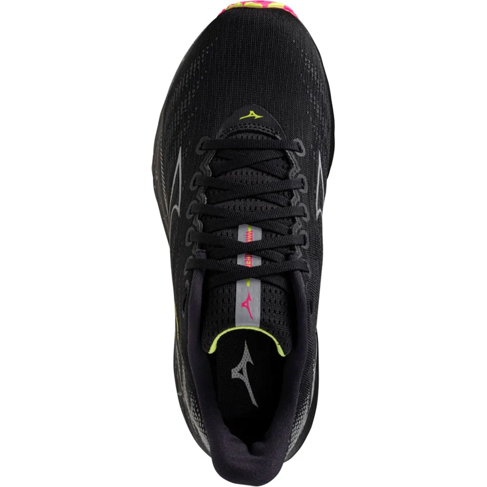 Mizuno Wave Rider 28 Unisex Löparskor male, Black / silver / sunny lime